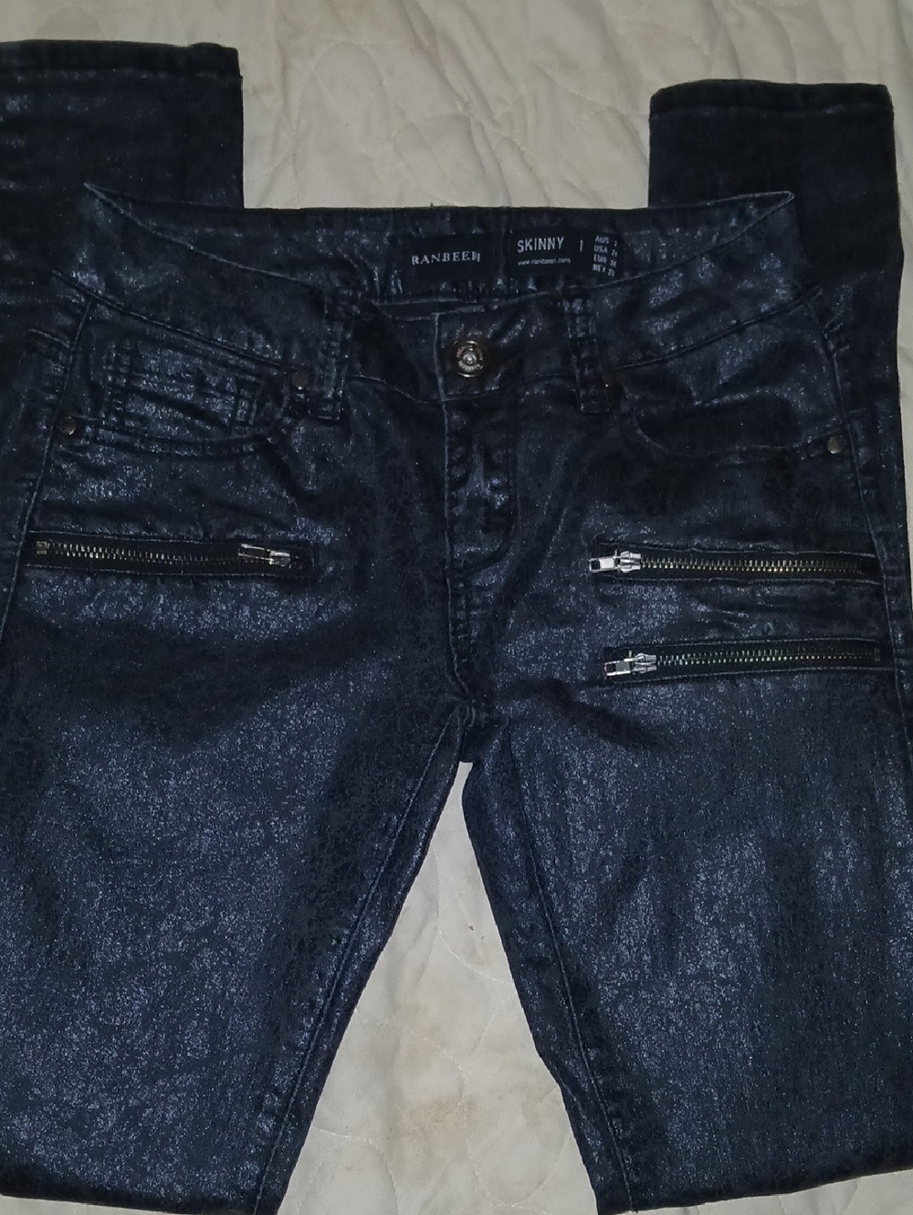 RANBEERI Skinny Jeans with Zip Accent